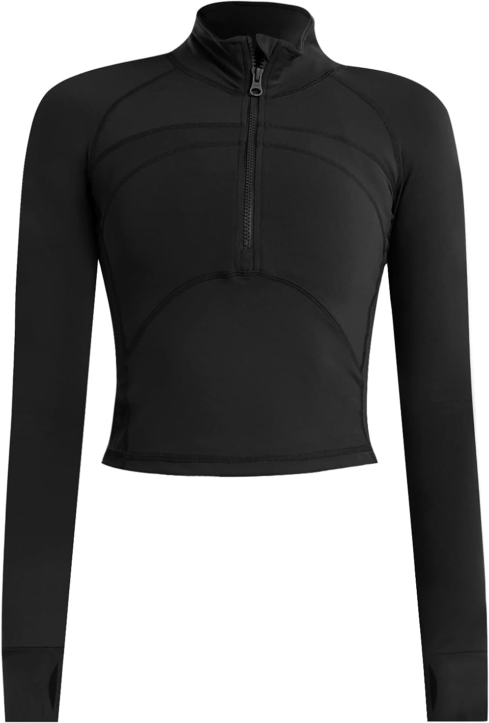 IECCP T-Shirts de Sport Femme à Manche Longues Tops 1/2 Fermeture Éclair Fitness Running Yoga Tee Shirt - fitnessterapy