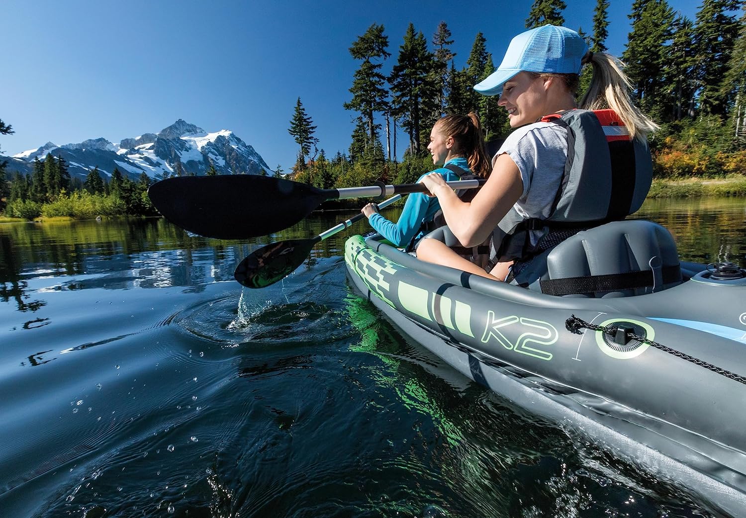 Intex Challenger K2 Bateau gonflable – Kayak gonflable – 351 x 76 x 38 cm – 3 pièces - fitnessterapy