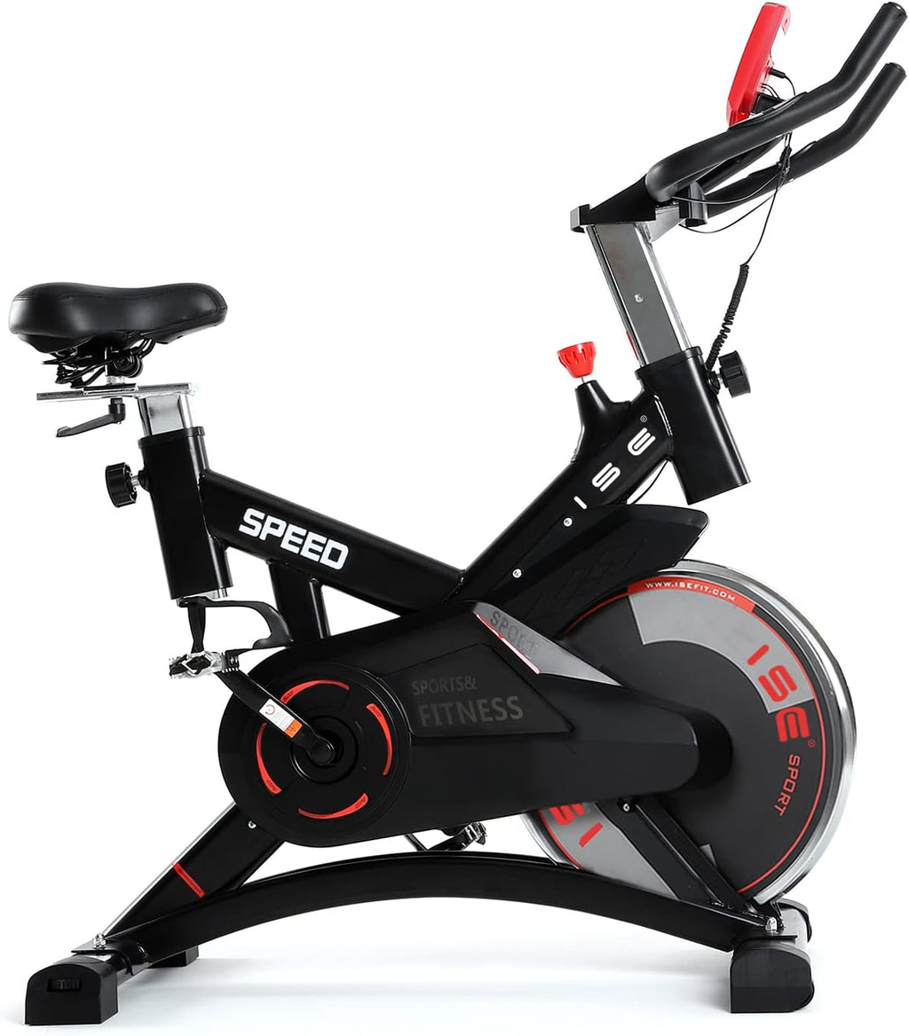 ISE Vélo d'appartement Ergomètre Cardio Vélo Biking,Petit Exercice de Fitness Indoor avec Programme et l'Ecran,Supports pour Bras,Cardiofréquencemètre, SY-7005-1 - fitnessterapy