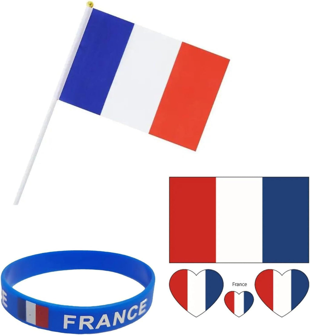KIT Supporters France JO 2024 2 Drapeaux 4Tattoos 1 Bracelet France Jeux olympique 2024 Paris - fitnessterapy