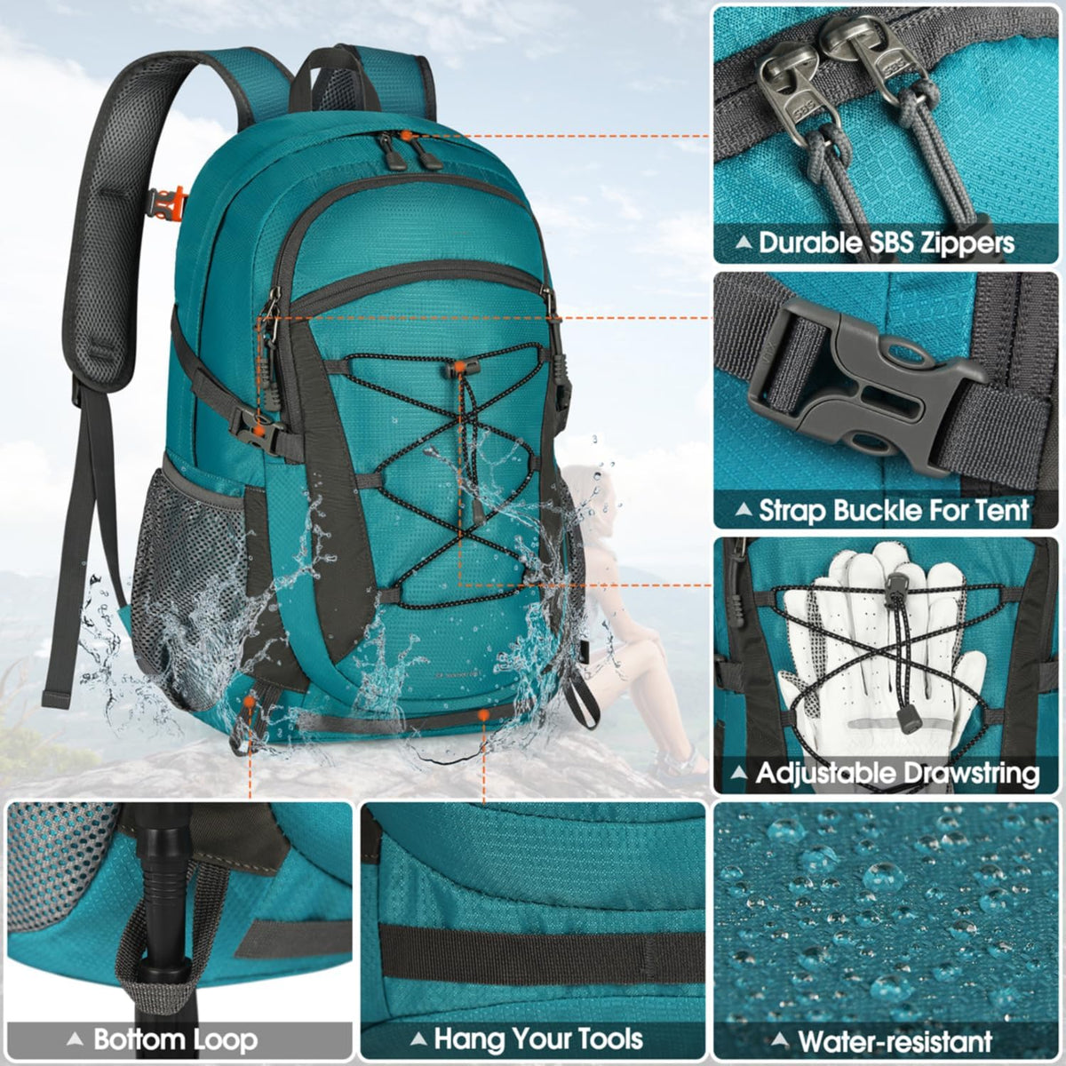 Sac à Dos Randonnée 40L Rainsmore - Ultra Léger Et Imperméable - Pour Trekking, Voyage Et Camping