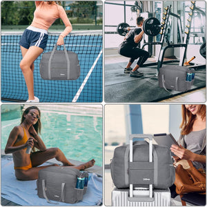 Sac de Voyage Femmes Hommes Sac de Sport Gym 35L Workout Fitness Duffel Bag avec Compartiment à Chaussures et Poche Humide, Violet - fitnessterapy