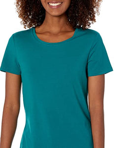 Amazon Essentials T-Shirt Col Rond à Manches Courtes Coupe Classique Femme, Packs Multiples