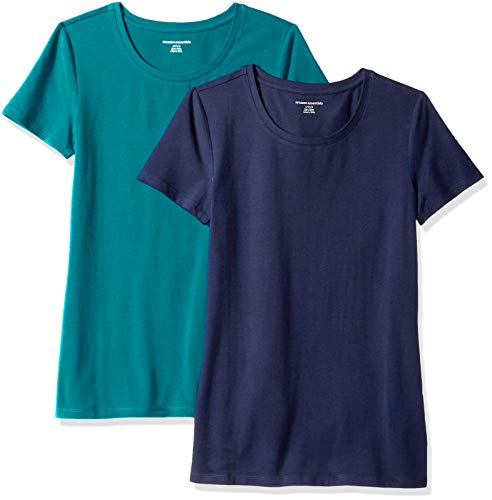 Amazon Essentials T-Shirt Col Rond à Manches Courtes Coupe Classique Femme, Packs Multiples