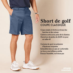 Amazon Essentials Short de Golf en Textile Extensible, Coupe Classique (Grandes Tailles Disponibles) Homme