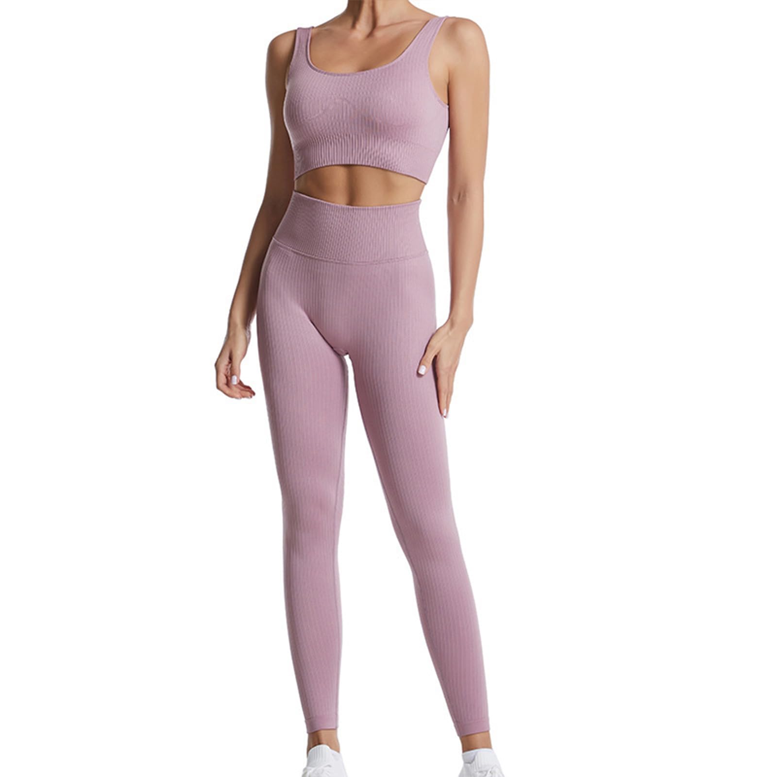 dohomiryo Ensemble De Vêtements De Sport Femme 2 Pièces Survêtements Ensembles Soutien-Gorge Sport Legging de Yoga Sportswear Fitness Ensembles D'entraînement Tenues de Sport