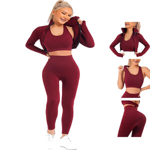 Veriliss Vêtement de Sport Femme 3 Pièces Survêtements D'entraînement Ensembles Soutien-Gorge Sport Legging De Yoga Sportswear Fitness Ensembles D'entraînement Tenues De Sport