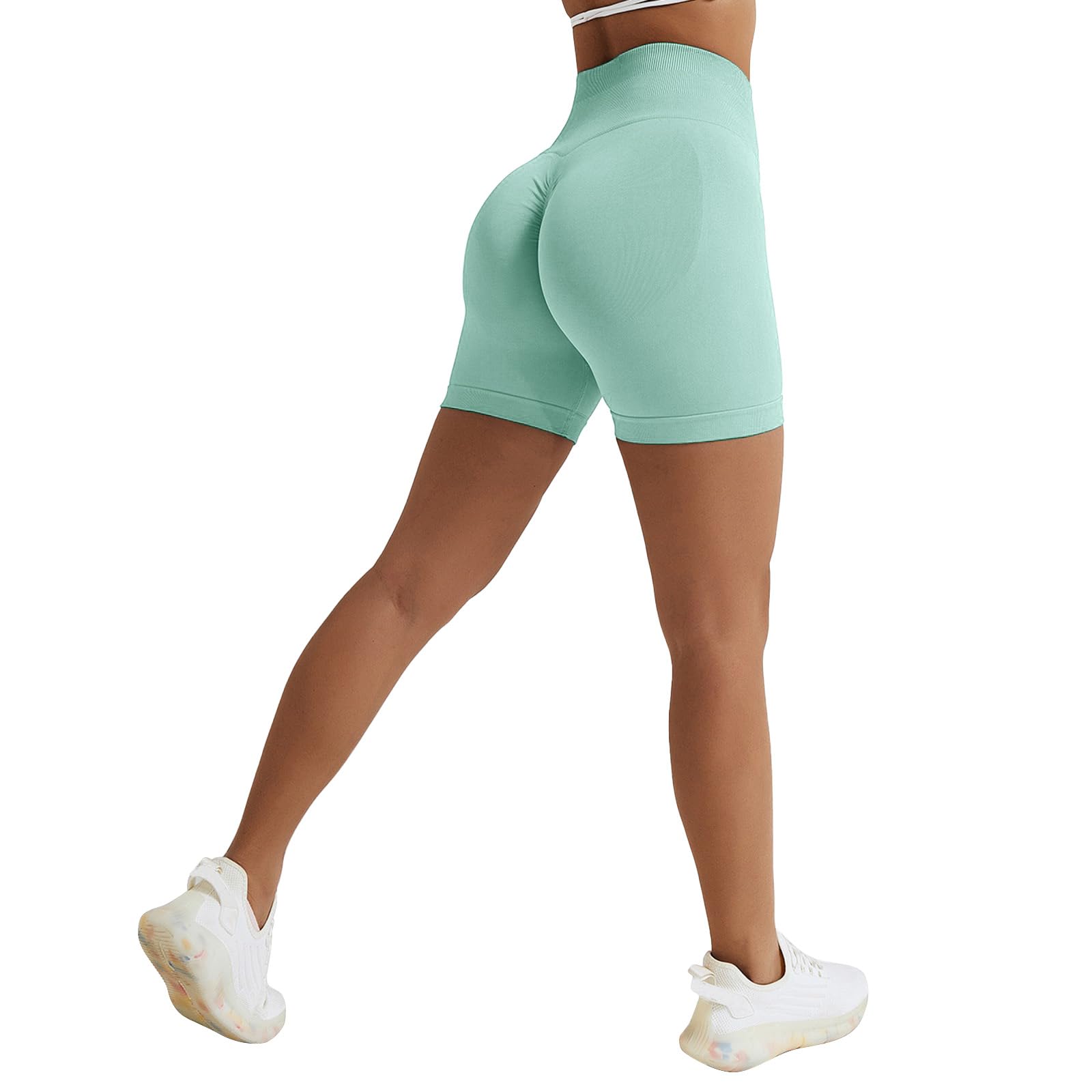 Vertvie Scrunch Butt Women's Sports Shorts, Cycling Shorts Push Up Leggings Short High Waist Yoga Shorts Opaque Seamless Tights Shorts Anti Cellulite