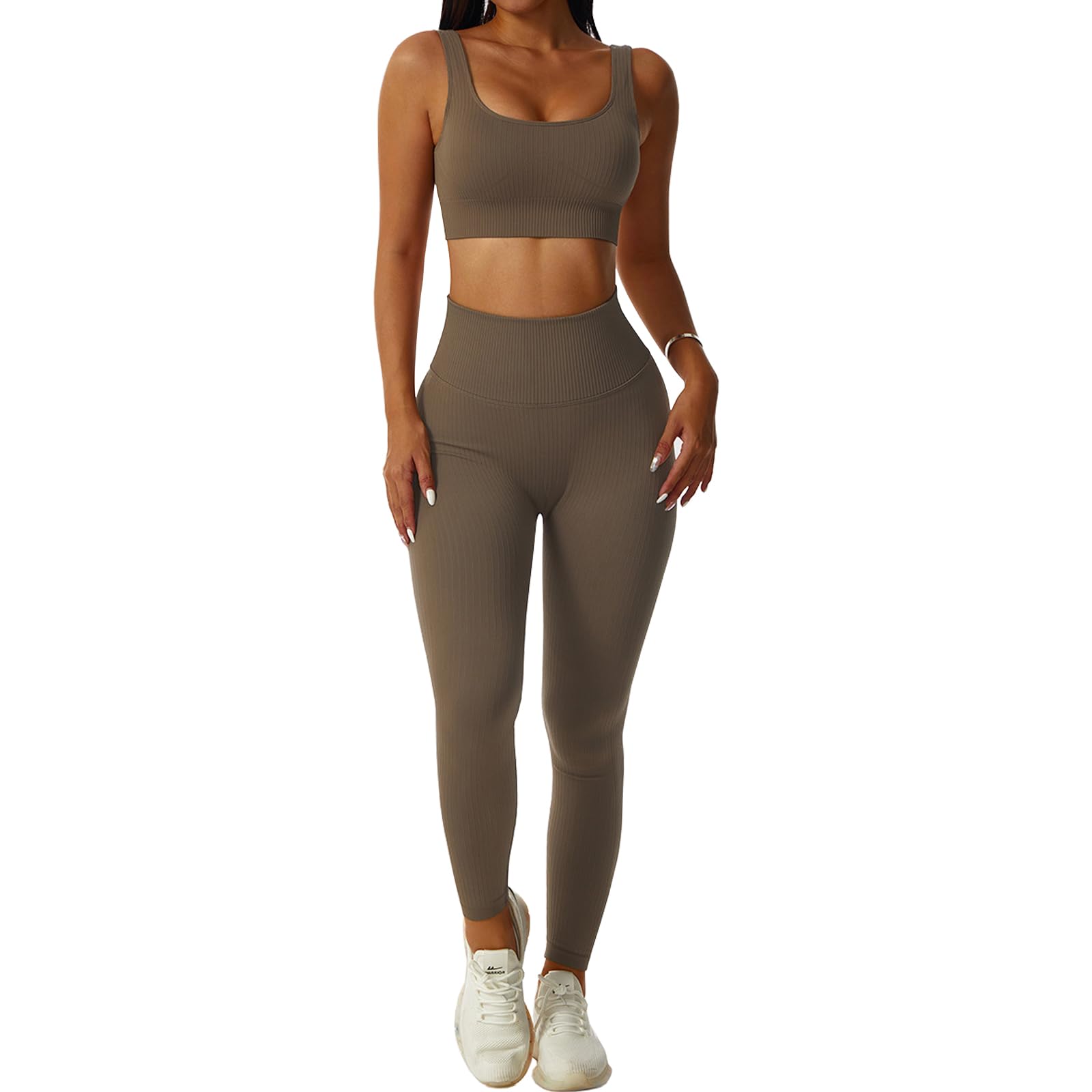 dohomiryo Ensemble De Vêtements De Sport Femme 2 Pièces Survêtements Ensembles Soutien-Gorge Sport Legging de Yoga Sportswear Fitness Ensembles D'entraînement Tenues de Sport