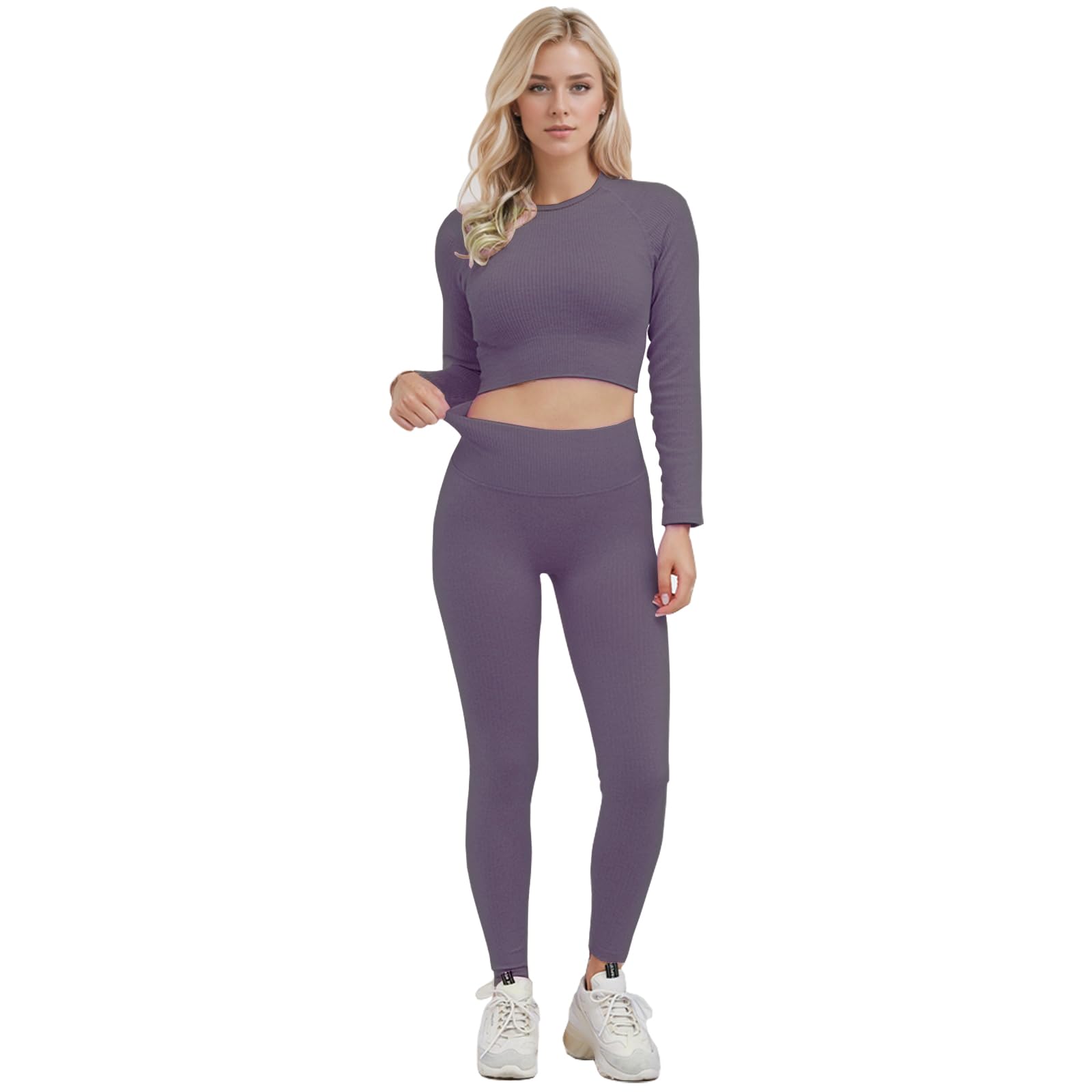 dohomiryo Ensemble De Vêtements De Sport Femme 2 Pièces Survêtements Ensembles Soutien-Gorge Sport Legging de Yoga Sportswear Fitness Ensembles D'entraînement Tenues de Sport