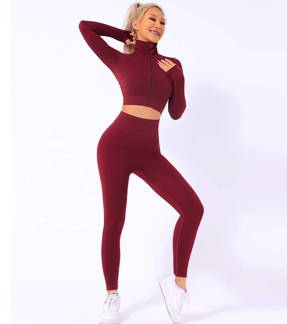 Veriliss Vêtement de Sport Femme 3 Pièces Survêtements D'entraînement Ensembles Soutien-Gorge Sport Legging De Yoga Sportswear Fitness Ensembles D'entraînement Tenues De Sport