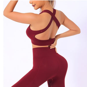 Veriliss Vêtement de Sport Femme 3 Pièces Survêtements D'entraînement Ensembles Soutien-Gorge Sport Legging De Yoga Sportswear Fitness Ensembles D'entraînement Tenues De Sport