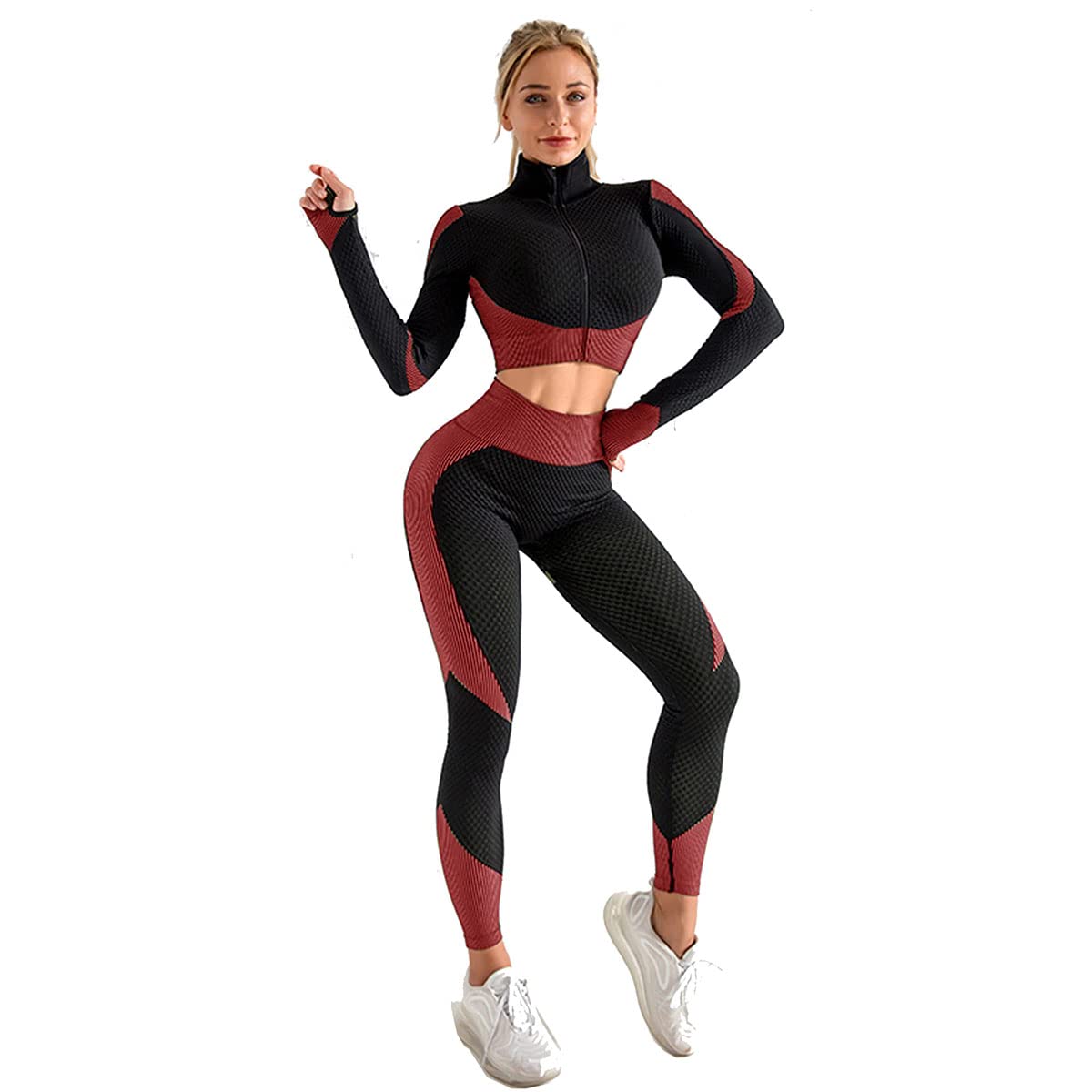 Veriliss Vêtement de Sport Femme 3 Pièces Survêtements D'entraînement Ensembles Soutien-Gorge Sport Legging De Yoga Sportswear Fitness Ensembles D'entraînement Tenues De Sport