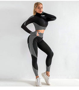 Veriliss Vêtement de Sport Femme 3 Pièces Survêtements D'entraînement Ensembles Soutien-Gorge Sport Legging De Yoga Sportswear Fitness Ensembles D'entraînement Tenues De Sport