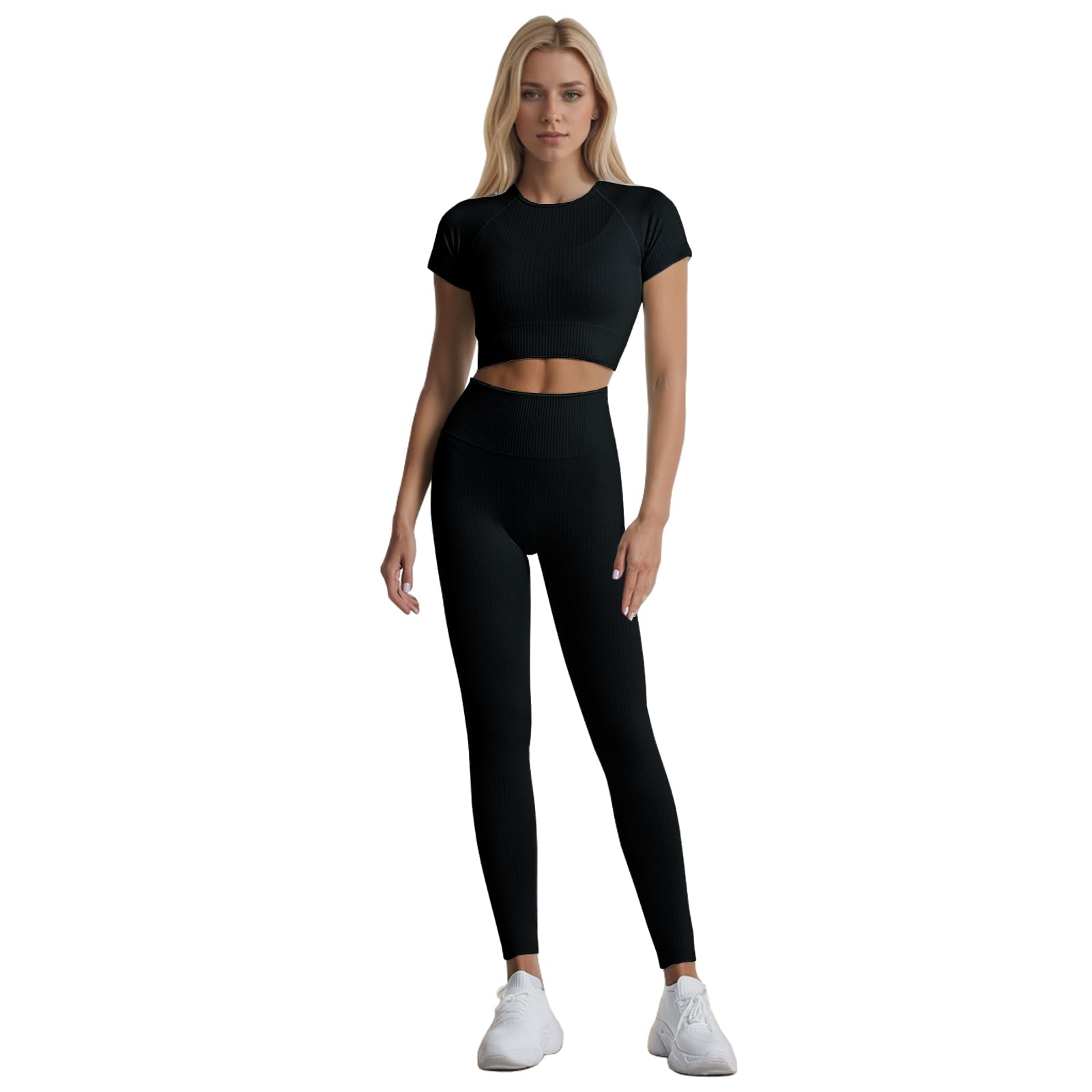 dohomiryo Ensemble De Vêtements De Sport Femme 2 Pièces Survêtements Ensembles Soutien-Gorge Sport Legging de Yoga Sportswear Fitness Ensembles D'entraînement Tenues de Sport