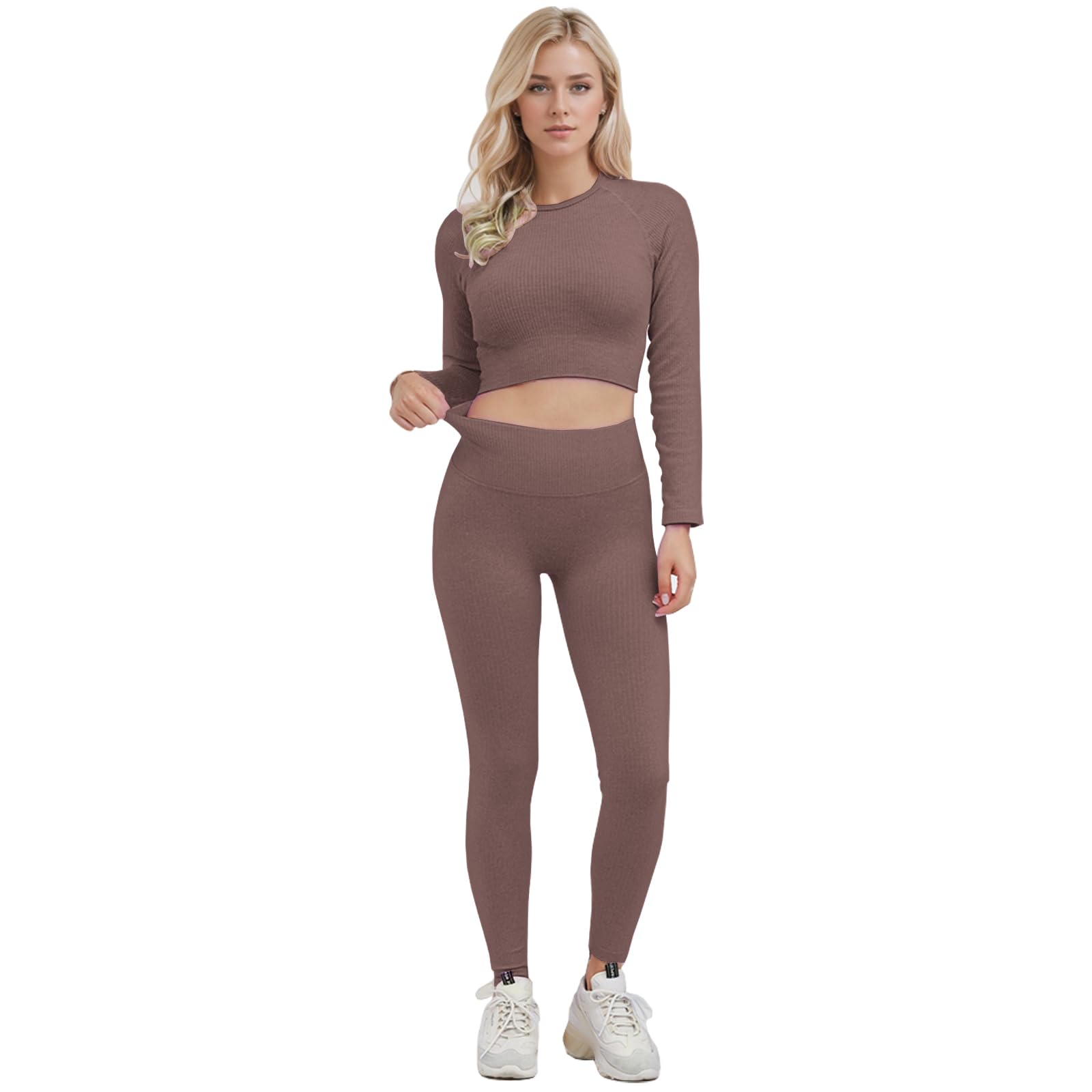 dohomiryo Ensemble De Vêtements De Sport Femme 2 Pièces Survêtements Ensembles Soutien-Gorge Sport Legging de Yoga Sportswear Fitness Ensembles D'entraînement Tenues de Sport