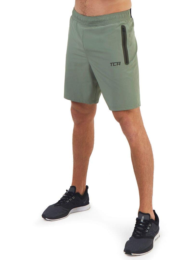 TCA Short Homme Sport - Short Running Homme Léger Elite Tech - Short Sport Homme avec Poches Zippées