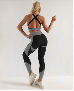 Veriliss Vêtement de Sport Femme 3 Pièces Survêtements D'entraînement Ensembles Soutien-Gorge Sport Legging De Yoga Sportswear Fitness Ensembles D'entraînement Tenues De Sport