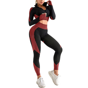 Veriliss Vêtement de Sport Femme 3 Pièces Survêtements D'entraînement Ensembles Soutien-Gorge Sport Legging De Yoga Sportswear Fitness Ensembles D'entraînement Tenues De Sport