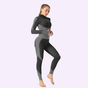 Veriliss Vêtement de Sport Femme 3 Pièces Survêtements D'entraînement Ensembles Soutien-Gorge Sport Legging De Yoga Sportswear Fitness Ensembles D'entraînement Tenues De Sport