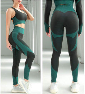 Veriliss Vêtement de Sport Femme 3 Pièces Survêtements D'entraînement Ensembles Soutien-Gorge Sport Legging De Yoga Sportswear Fitness Ensembles D'entraînement Tenues De Sport