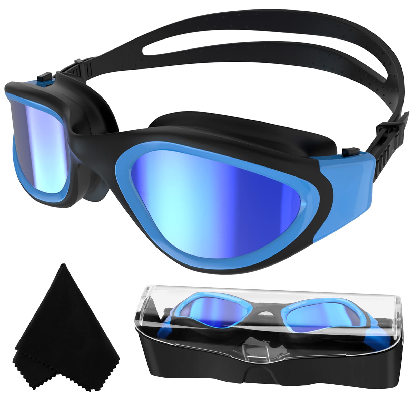 Lunettes de natation à verres polarisés Anti buée Anti UV Étanches Vision nette pour Hommes Femmes Adultes Adolescents