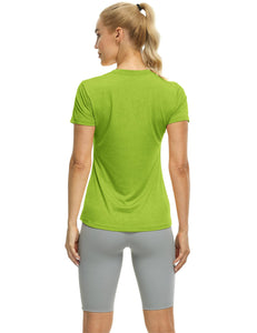 icyzone Women's Short Sleeve Quick Dry Fitness Running Tops, Pack of 3