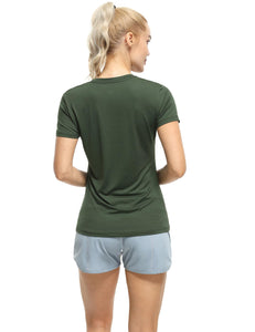 icyzone Women's Short Sleeve Quick Dry Fitness Running Tops, Pack of 3