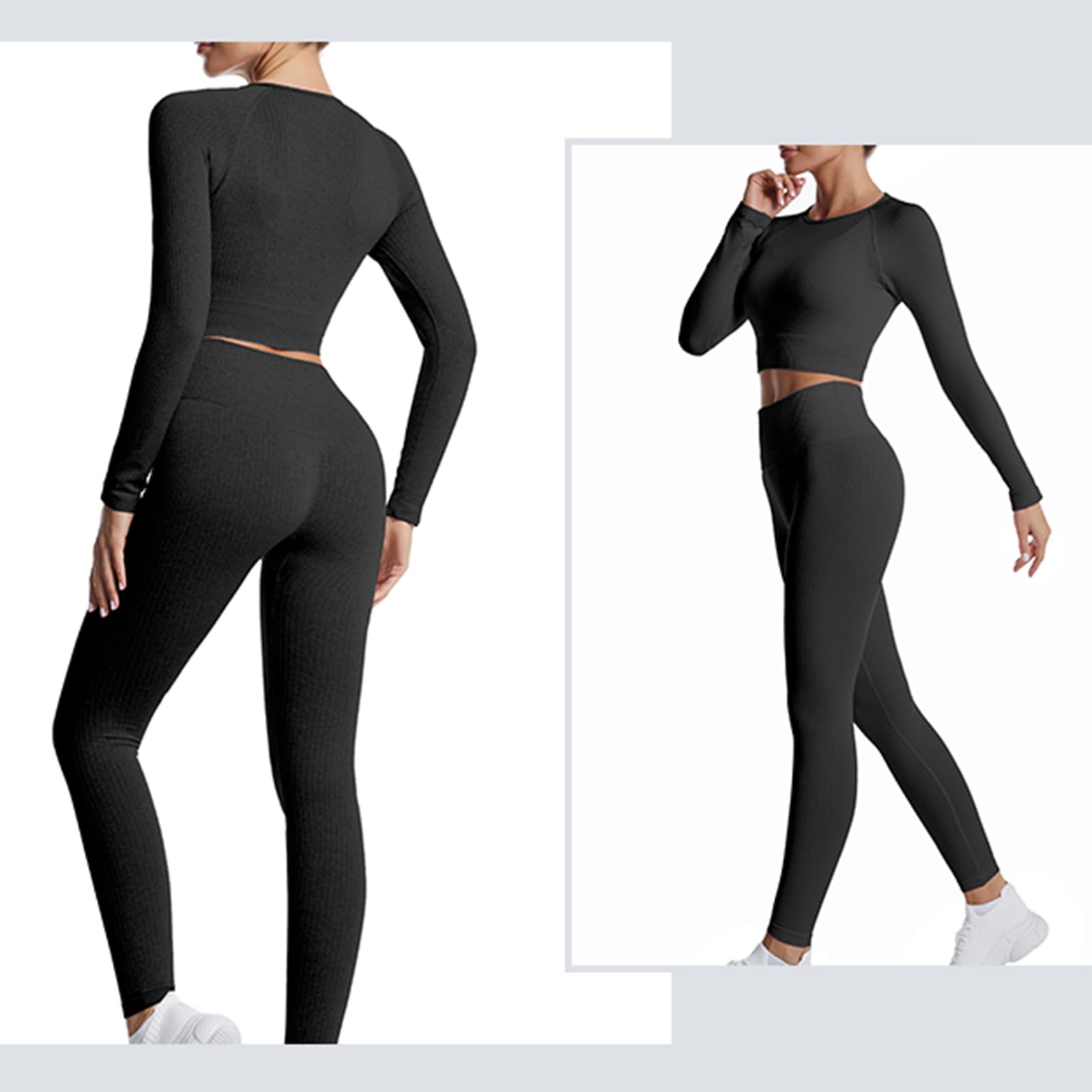 dohomiryo Ensemble De Vêtements De Sport Femme 2 Pièces Survêtements Ensembles Soutien-Gorge Sport Legging de Yoga Sportswear Fitness Ensembles D'entraînement Tenues de Sport