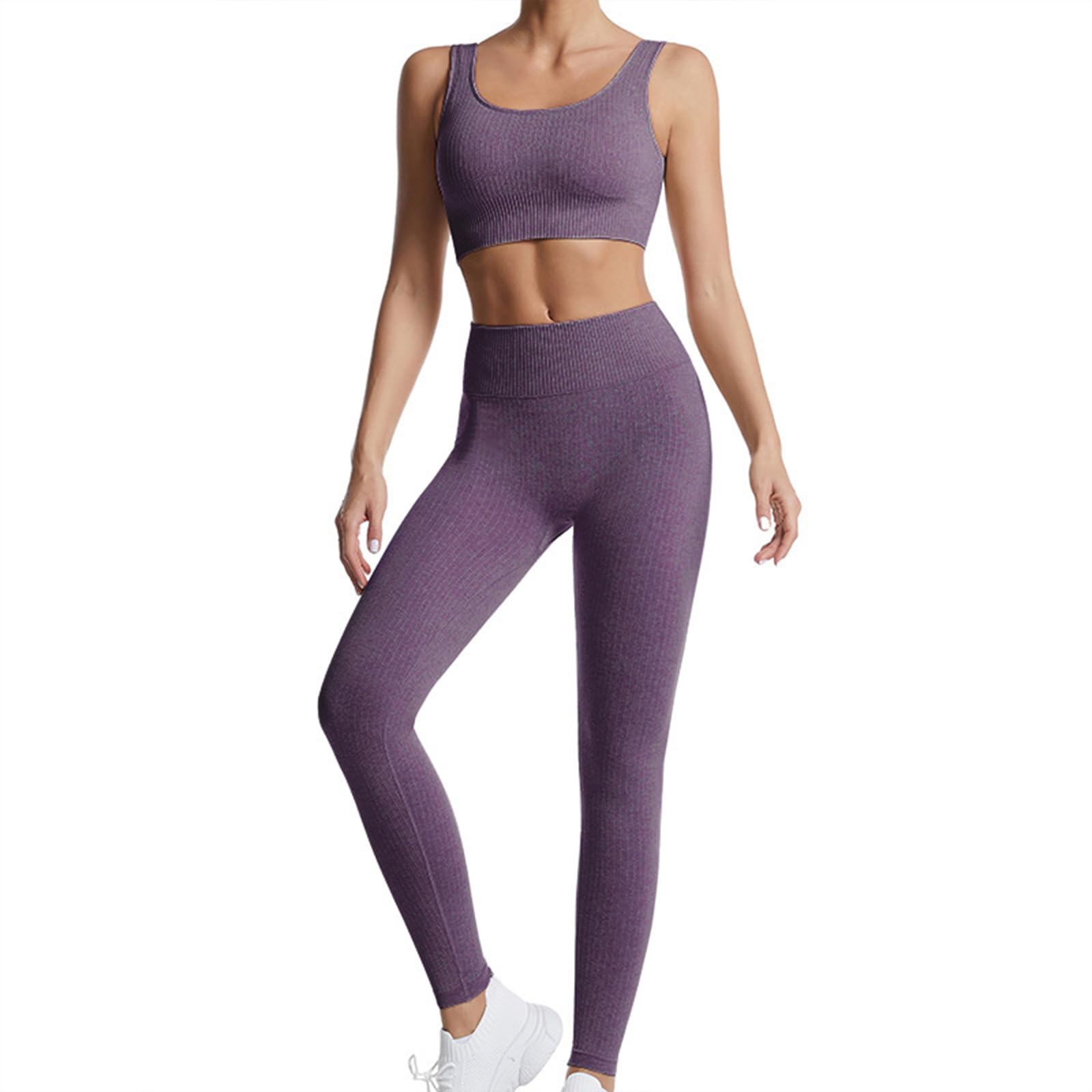 dohomiryo Ensemble De Vêtements De Sport Femme 2 Pièces Survêtements Ensembles Soutien-Gorge Sport Legging de Yoga Sportswear Fitness Ensembles D'entraînement Tenues de Sport