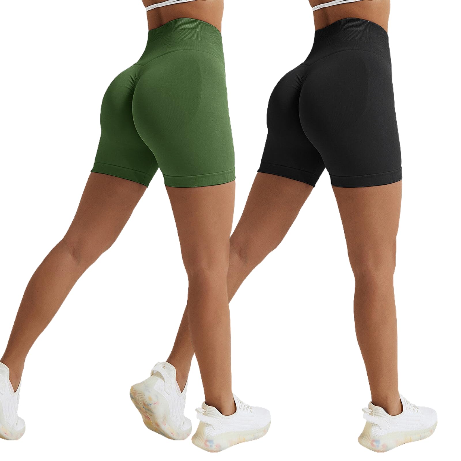 Vertvie Scrunch Butt Women's Sports Shorts, Cycling Shorts Push Up Leggings Short High Waist Yoga Shorts Opaque Seamless Tights Shorts Anti Cellulite