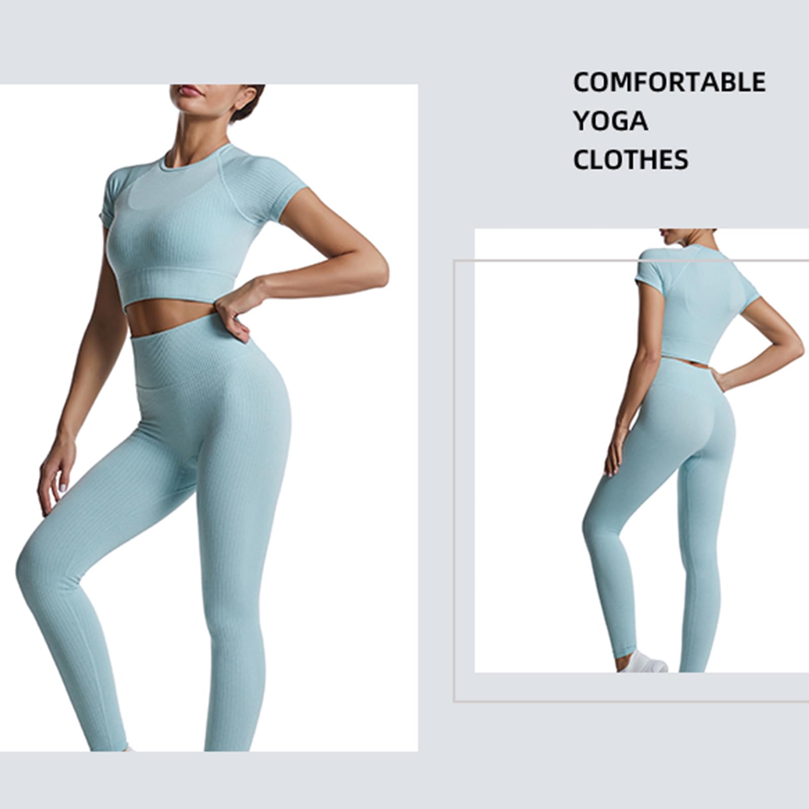 dohomiryo Ensemble De Vêtements De Sport Femme 2 Pièces Survêtements Ensembles Soutien-Gorge Sport Legging de Yoga Sportswear Fitness Ensembles D'entraînement Tenues de Sport