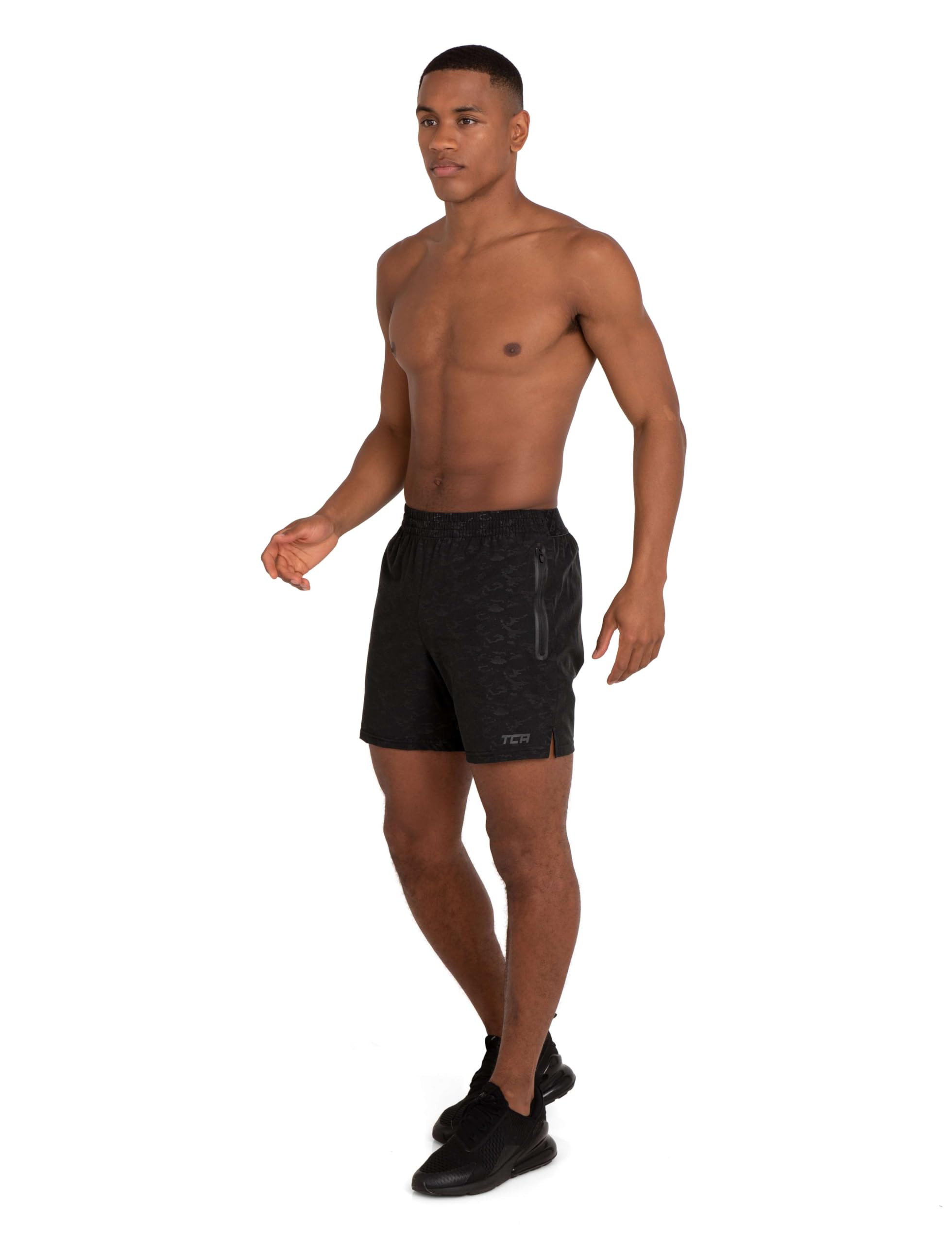 TCA Short Homme Sport - Short Running Homme Léger Elite Tech - Short Sport Homme avec Poches Zippées