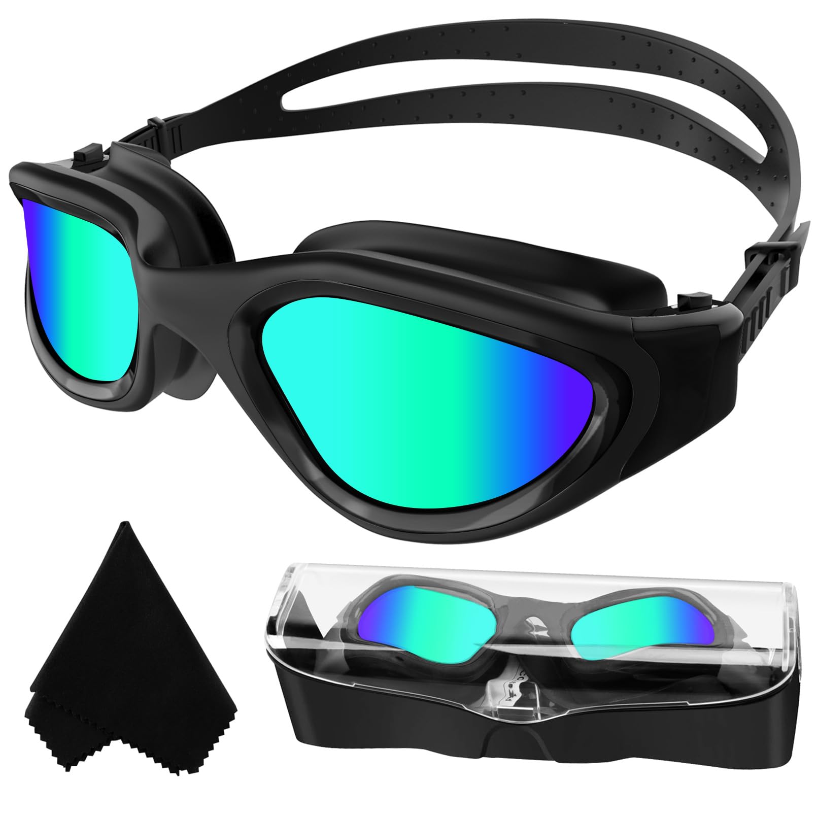 Lunettes de natation à verres polarisés Anti buée Anti UV Étanches Vision nette pour Hommes Femmes Adultes Adolescents