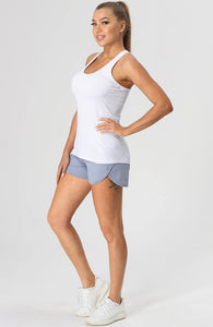 icyzone Débardeur de Sport Femme Dos Nageur Yoga Shirt sans Manches Running Fitness Tank Top, Lot de 3