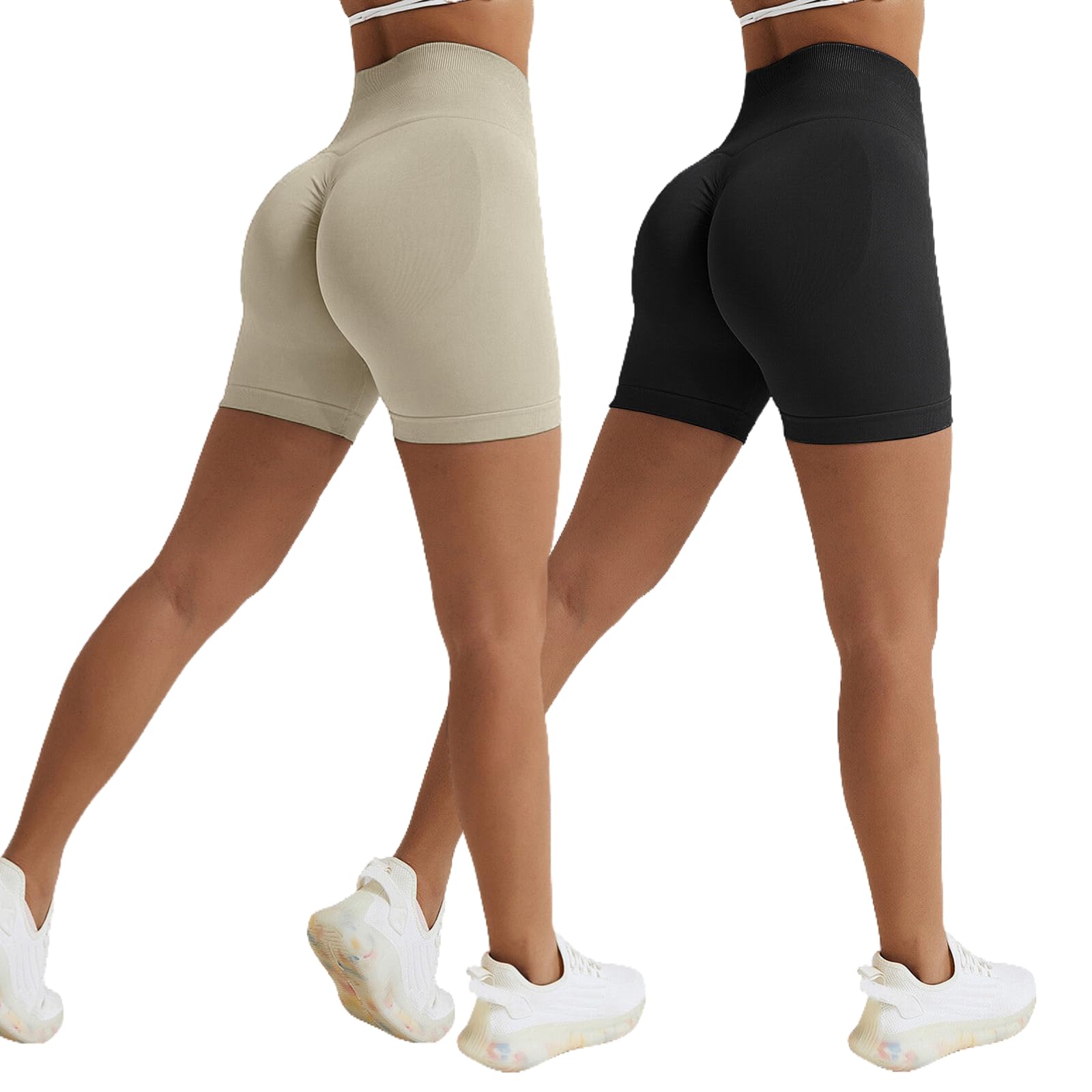 Vertvie Scrunch Butt Women's Sports Shorts, Cycling Shorts Push Up Leggings Short High Waist Yoga Shorts Opaque Seamless Tights Shorts Anti Cellulite