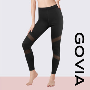 GoVIA Legging pour Femme Pantalon de Course à Pied Pantalon de Sport Respirant Pantalon de Yoga Fitness Taille Haute Long Rayures 4106 - fitnessterapy