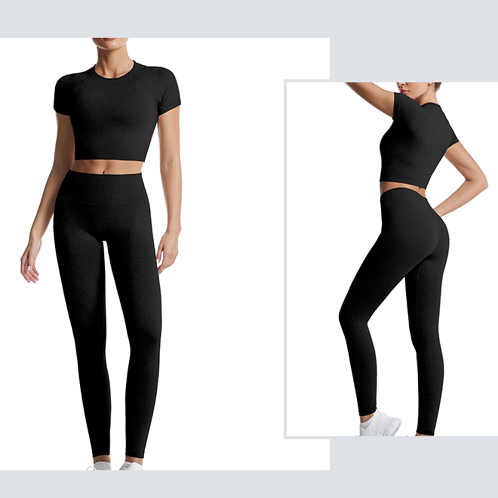 dohomiryo Ensemble De Vêtements De Sport Femme 2 Pièces Survêtements Ensembles Soutien-Gorge Sport Legging de Yoga Sportswear Fitness Ensembles D'entraînement Tenues de Sport