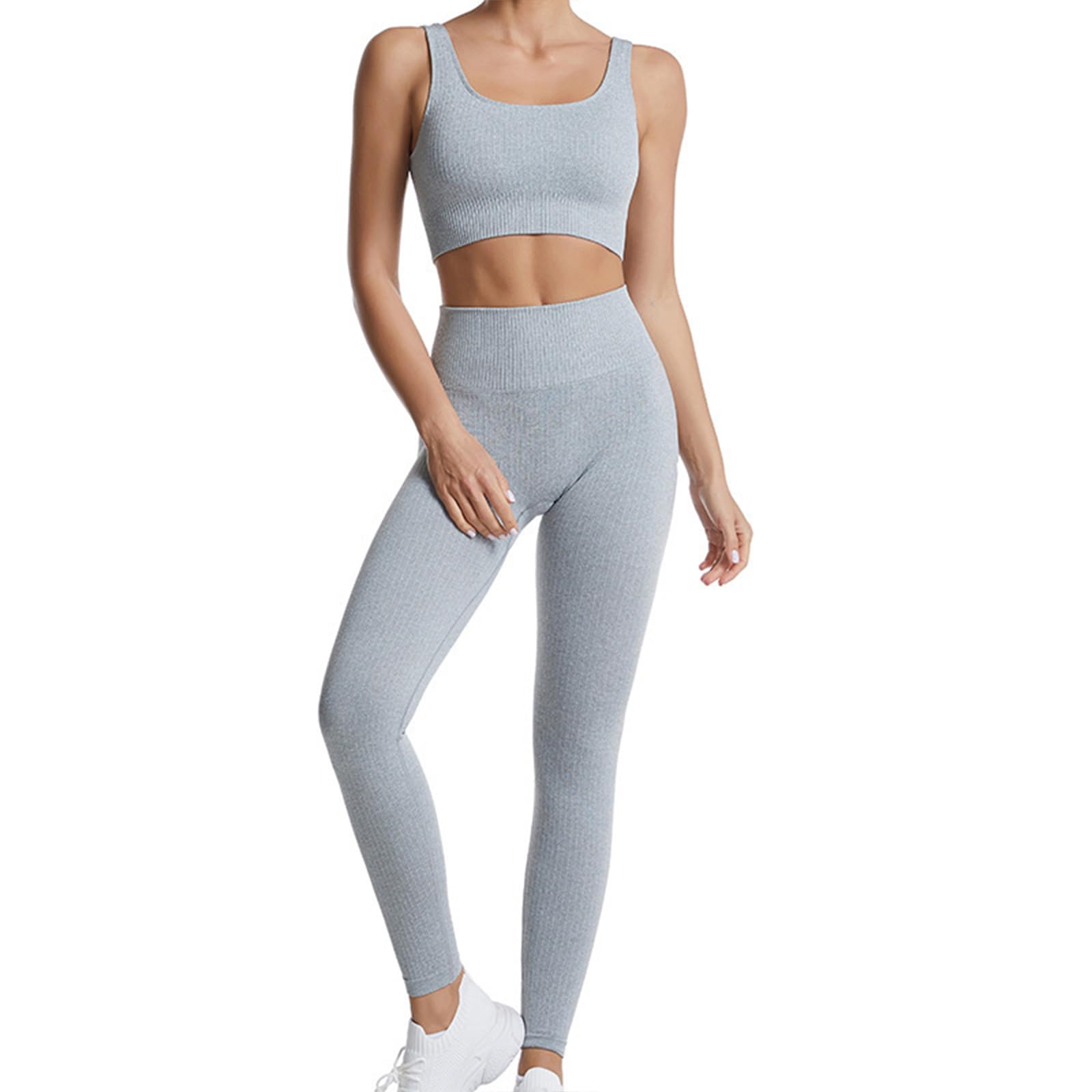 dohomiryo Ensemble De Vêtements De Sport Femme 2 Pièces Survêtements Ensembles Soutien-Gorge Sport Legging de Yoga Sportswear Fitness Ensembles D'entraînement Tenues de Sport