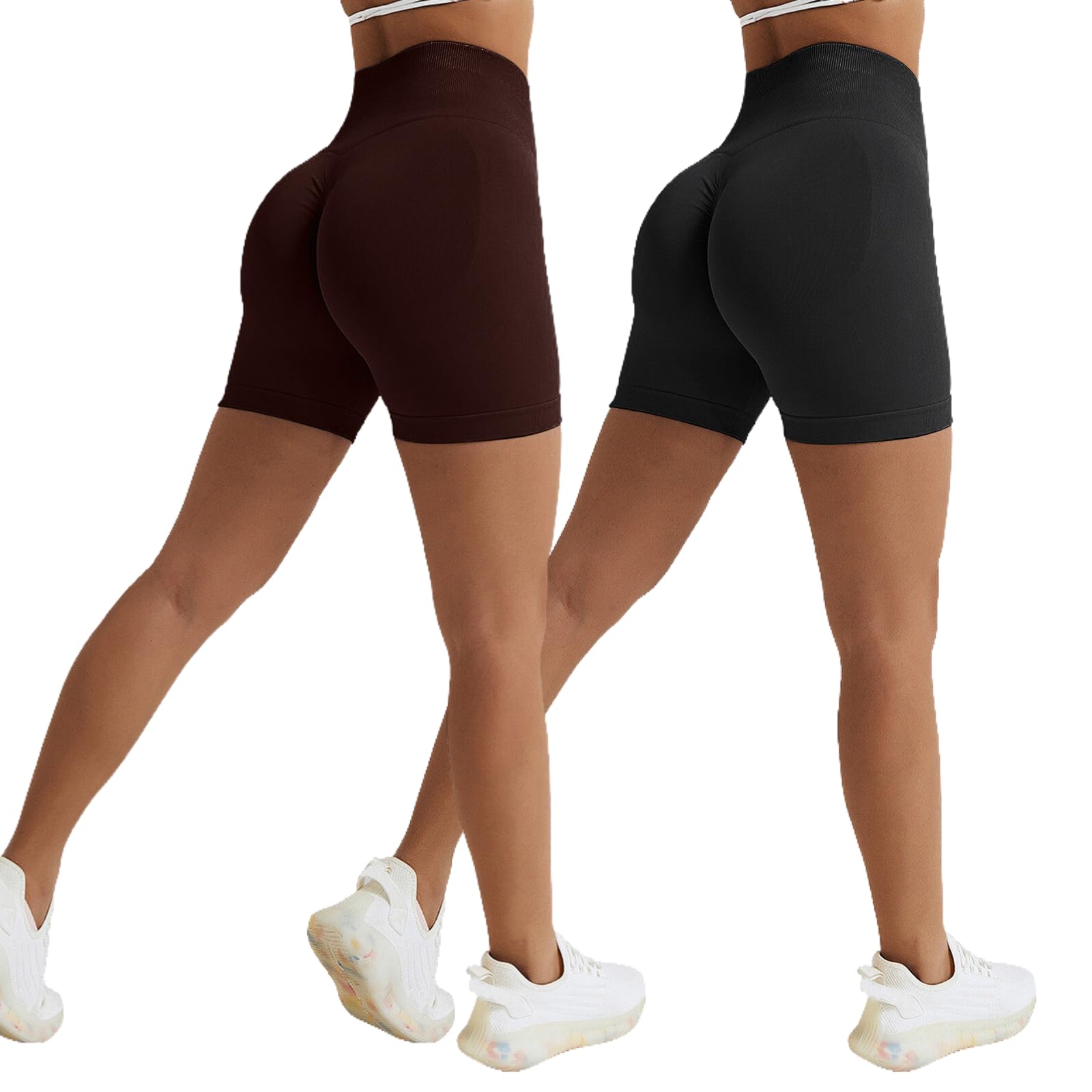 Vertvie Scrunch Butt Women's Sports Shorts, Cycling Shorts Push Up Leggings Short High Waist Yoga Shorts Opaque Seamless Tights Shorts Anti Cellulite