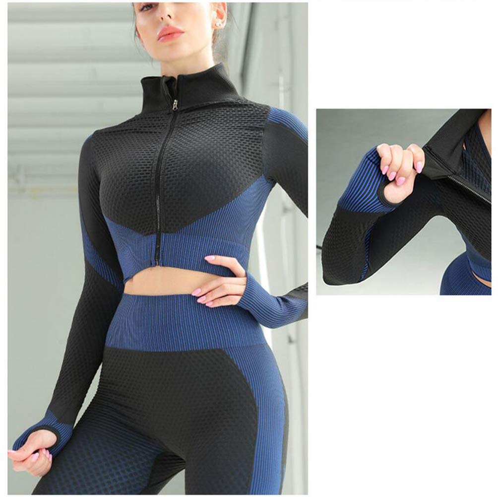 Veriliss Vêtement de Sport Femme 3 Pièces Survêtements D'entraînement Ensembles Soutien-Gorge Sport Legging De Yoga Sportswear Fitness Ensembles D'entraînement Tenues De Sport