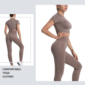 dohomiryo Ensemble De Vêtements De Sport Femme 2 Pièces Survêtements Ensembles Soutien-Gorge Sport Legging de Yoga Sportswear Fitness Ensembles D'entraînement Tenues de Sport