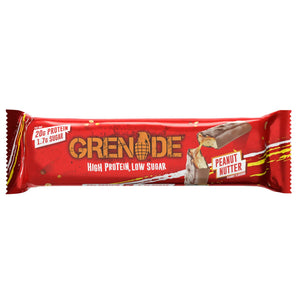 Grenade Barre Hyperprotéinée à Faible Teneur en Glucides - Peanut Nutter, 12 x 60 g