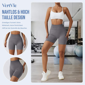 Vertvie Scrunch Butt Women's Sports Shorts, Cycling Shorts Push Up Leggings Short High Waist Yoga Shorts Opaque Seamless Tights Shorts Anti Cellulite