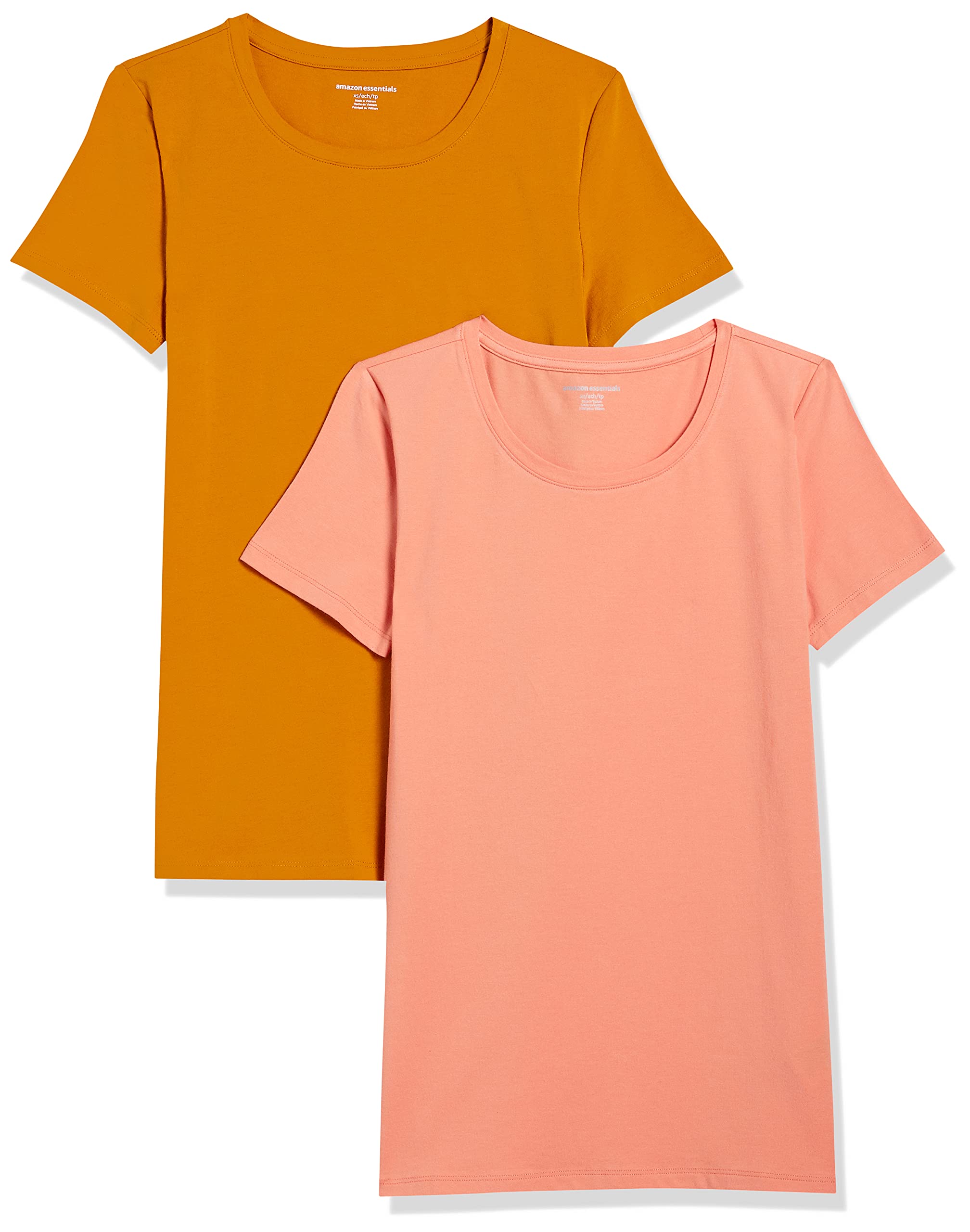 Amazon Essentials T-Shirt Col Rond à Manches Courtes Coupe Classique Femme, Packs Multiples