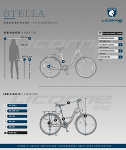 Licorne Bike Stella Premium City Bike 24,26 et 28 pouces – Vélo pour filles, garçons, hommes et femmes – Dérailleur Shimano 21 vitesses – Vélo hollandais