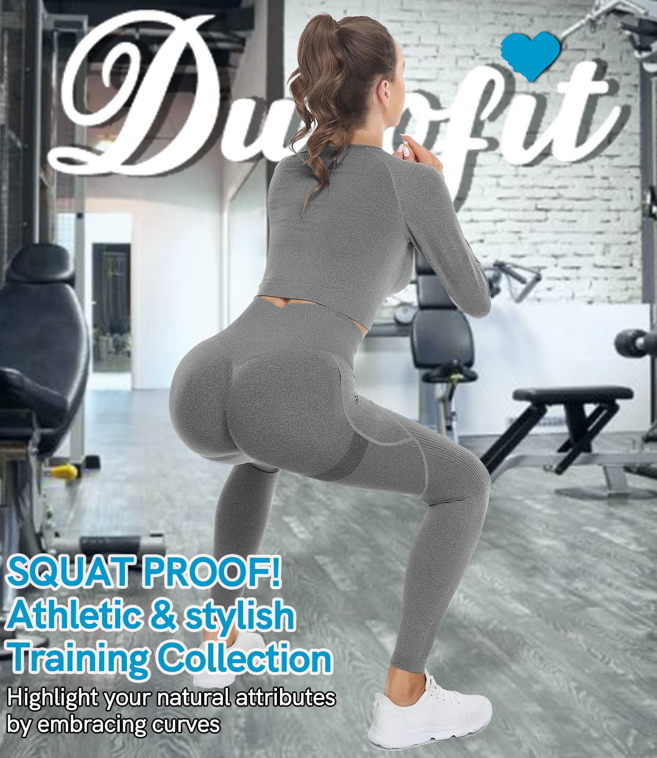 DUROFIT Push Up Legging Sport Femme Anti Cellulite Pantalon Compression Yoga Pants Butt Lift Legging Taille Haute Fitness Gym Jogging Running Course Exercice