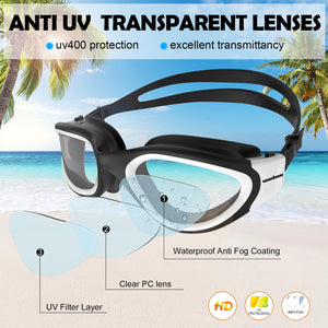 Lunettes de natation à verres polarisés Anti buée Anti UV Étanches Vision nette pour Hommes Femmes Adultes Adolescents