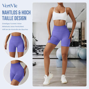 Vertvie Scrunch Butt Women's Sports Shorts, Cycling Shorts Push Up Leggings Short High Waist Yoga Shorts Opaque Seamless Tights Shorts Anti Cellulite