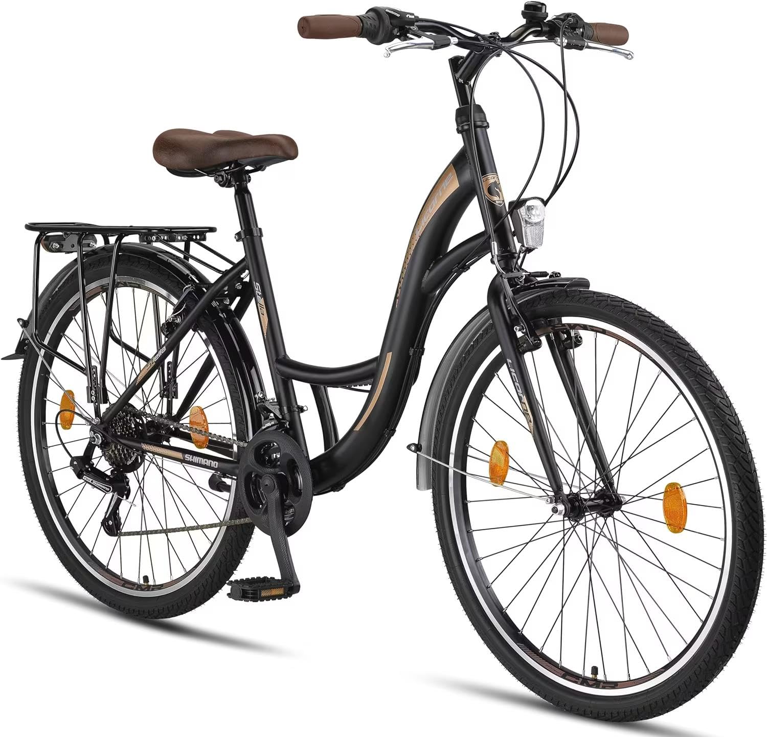Licorne Bike Stella Premium City Bike 24,26 et 28 pouces – Vélo pour filles, garçons, hommes et femmes – Dérailleur Shimano 21 vitesses – Vélo hollandais